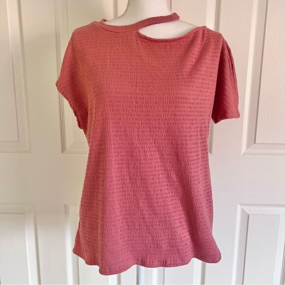 Gibsonlook Asymmetrical Ruched Knit Top Terracotta Medium NWOT - Picture 1 of 7